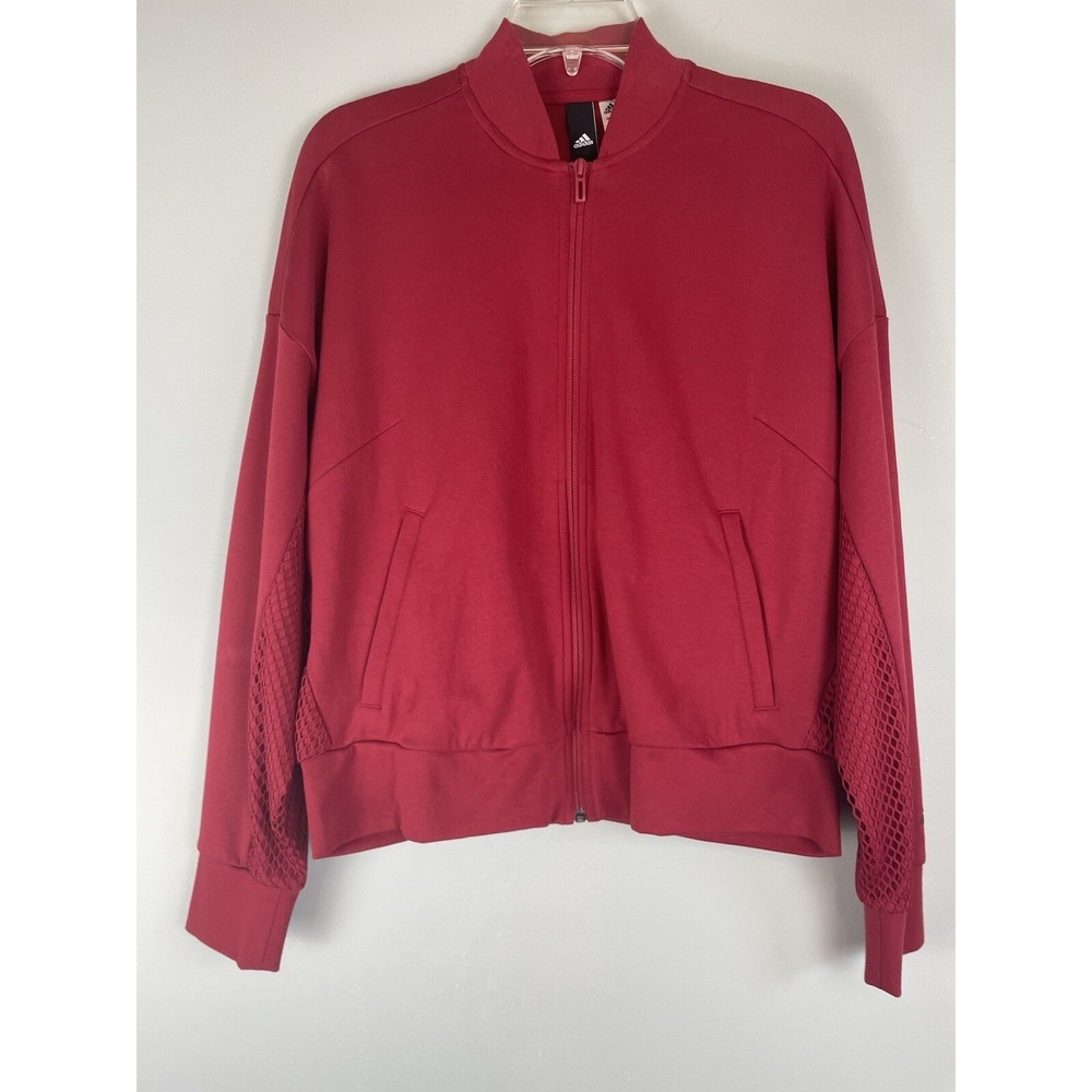 Adidas Women's Fishnet Mesh Bomber Track Top Jacket Size Medium New with Tags